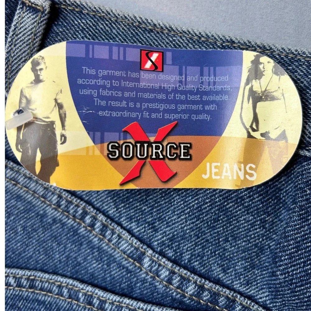 Vintage SOURCE‎ X JEANS Mens 36 Waist Blue Denim Straight Leg Pants NEW NWOT